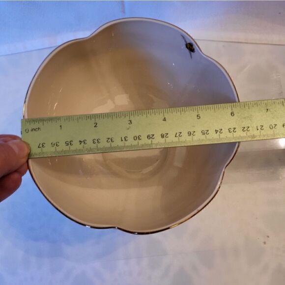 Lenox China "Morningside Cottage" Bowl with Cherries, Butterfly & Bee Design USA - Picture 4 of 6